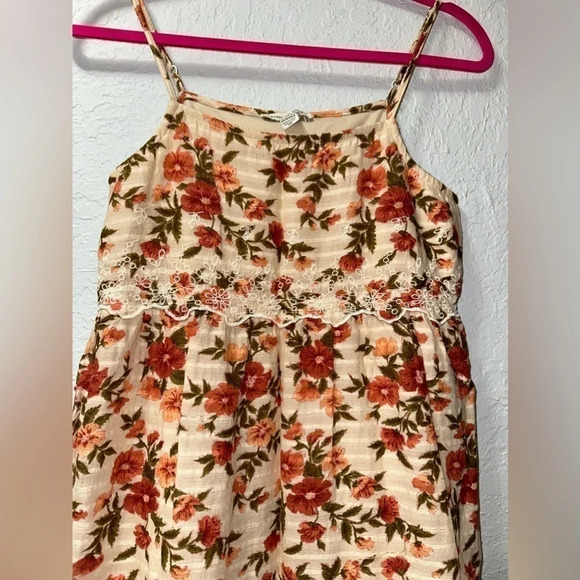 American Eagle Floral Spaghetti Strap Sundress w/ Lace Embroidery - Picture 2 of 8